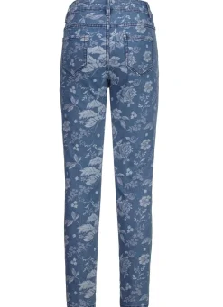 Jeans mit floraler Dessinierung