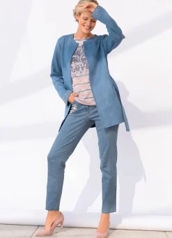 Jeans mit floraler Stickerei
