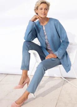Jeans mit floraler Stickerei
