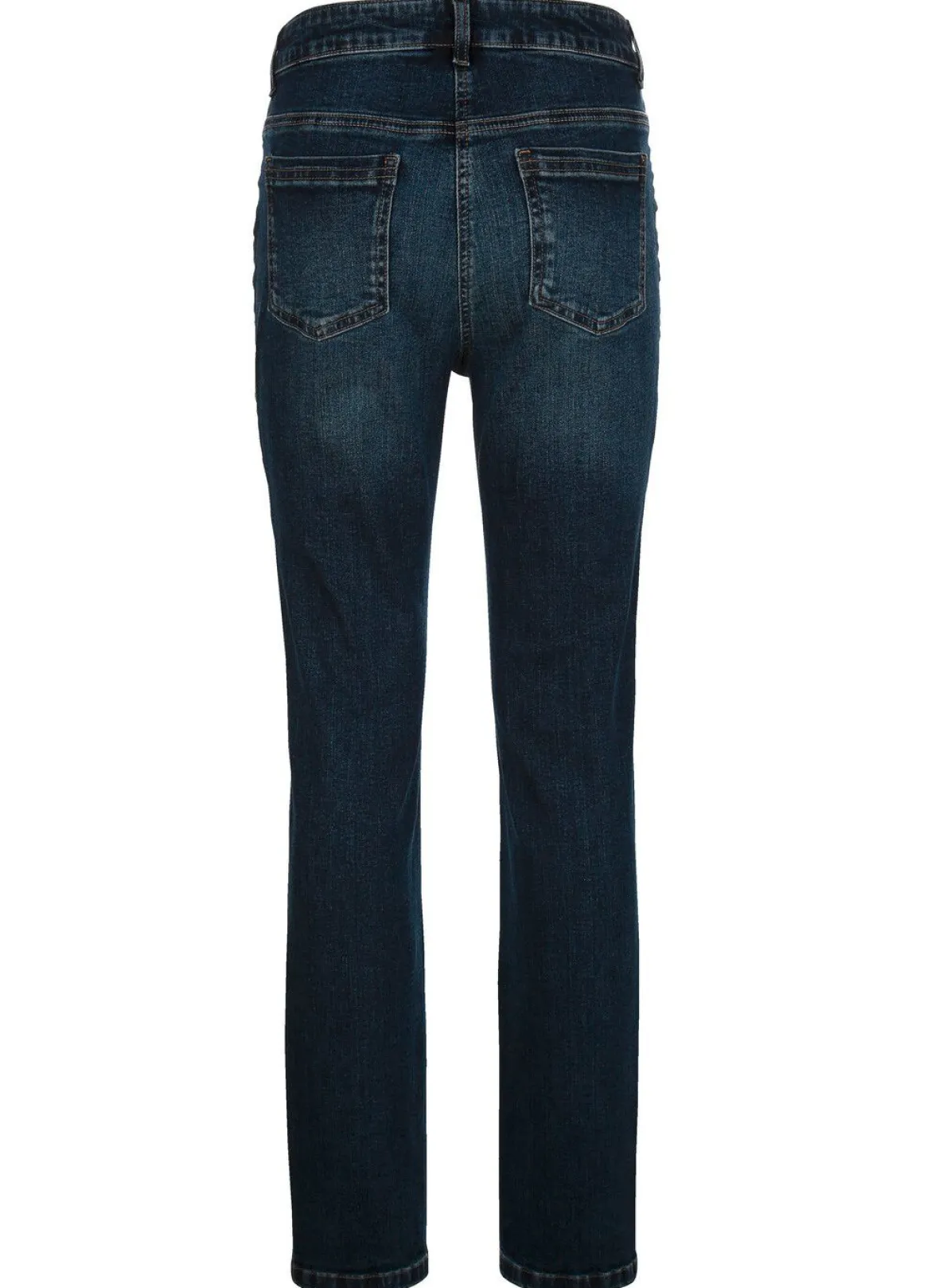 Jeans mit Glitzersteinchen und Ziernähten