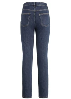 Jeans mit handbemalten, floralen Motiven