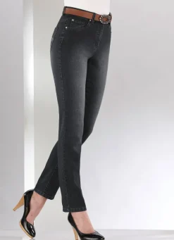Jeans mit schönen Stickereien und funkelnden Strassteinen