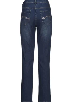 Jeans mit schönen Stickereien und funkelnden Strassteinen