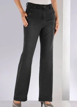 Jeans mit trendigen Zierknöpfen