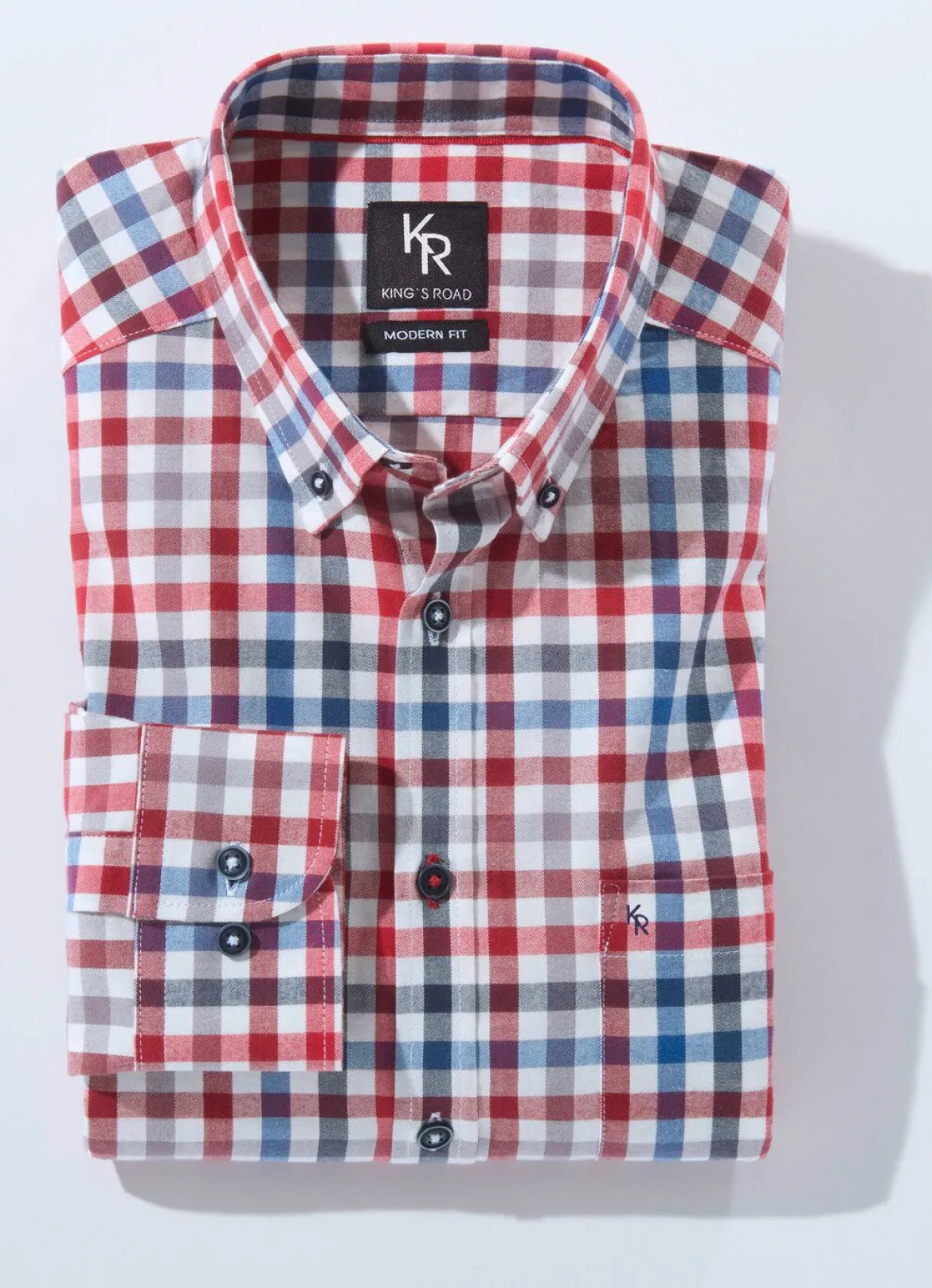 "King's Road"-Hemd mit Button-Down-Kragen in 4 Farben