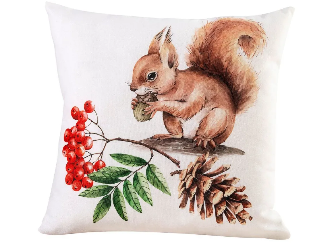 Kissenbezüge mit Eichhörnchen-Motiven