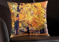 Kissenbezüge mit Herbstwald-Motiv, 2er-Set