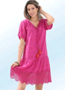 Kleid mit Lochstickerei, aus reiner Baumwolle