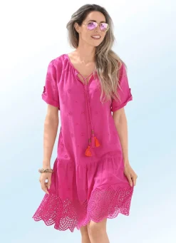 Kleid mit Lochstickerei, aus reiner Baumwolle