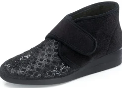 Klett-Hausschuh aus Veloursmaterial