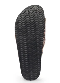 Klett-Pantolette in Leder-Optik
