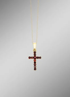 Kreuz-Anhänger mit Granat