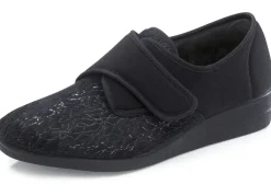 Laurina, klassische Damen-Klettschuhe, mit elastischem Samt