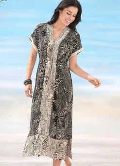 Laurina Kleid aus Viskose, mit Spitzenbesatz