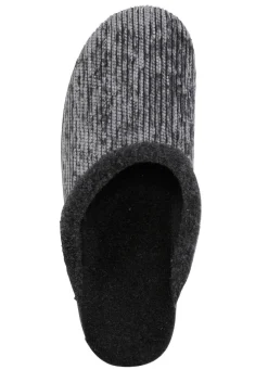 Laurina Pantoffel aus changierendem Cord-Material mit Filzbesatz