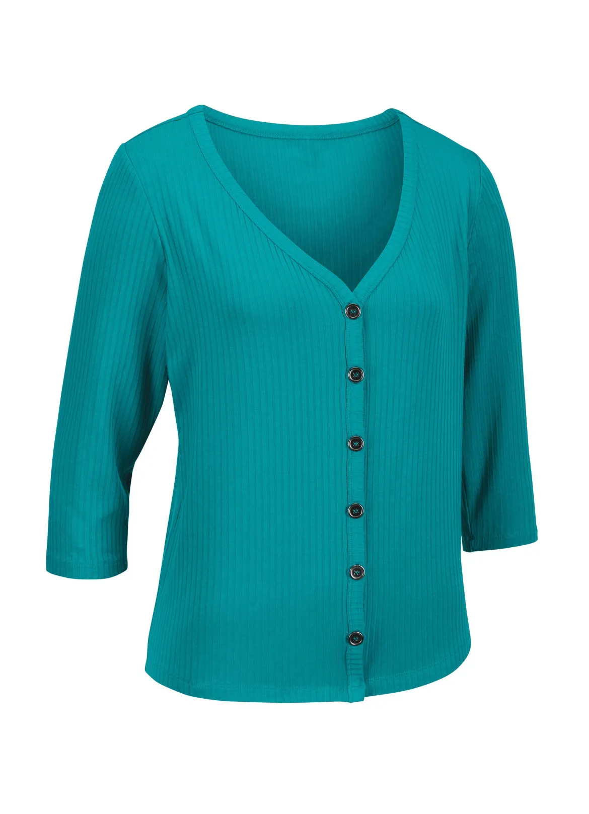 Laurina Shirtjacke mit durchgehender Knopfleiste