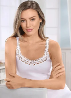 Laurina Zweierpack Hemden mit hübscher Stickereispitze