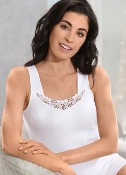 Laurina Zweierpack Hemden mit hübschem Stickereimotiv