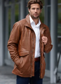 Lederjacke mit Doppeltaschen