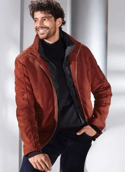 Lederkurzjacke mit Innentaschen