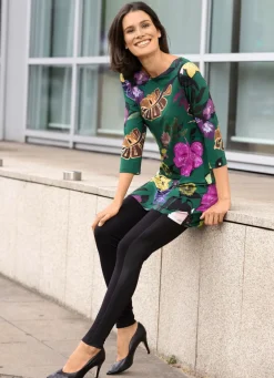 Leggings im interresanten Materialmix