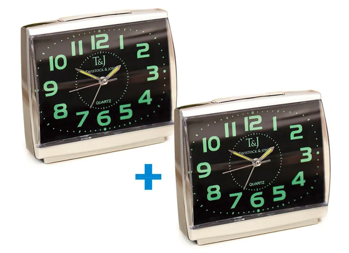 Leuchtender Wecker mit Präzisions-Quarzwerk, 2er-Set
