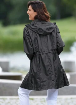 Longjacke mit abnehmbarer Kapuze