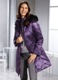 Longjacke mit abnehmbarer Kapuze