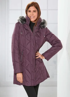 Longjacke mit gefälteltem Stehkragen