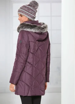 Longjacke mit gefälteltem Stehkragen