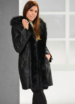 Longjacke mit Kroko-Dessin