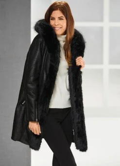 Longjacke mit Kroko-Dessin