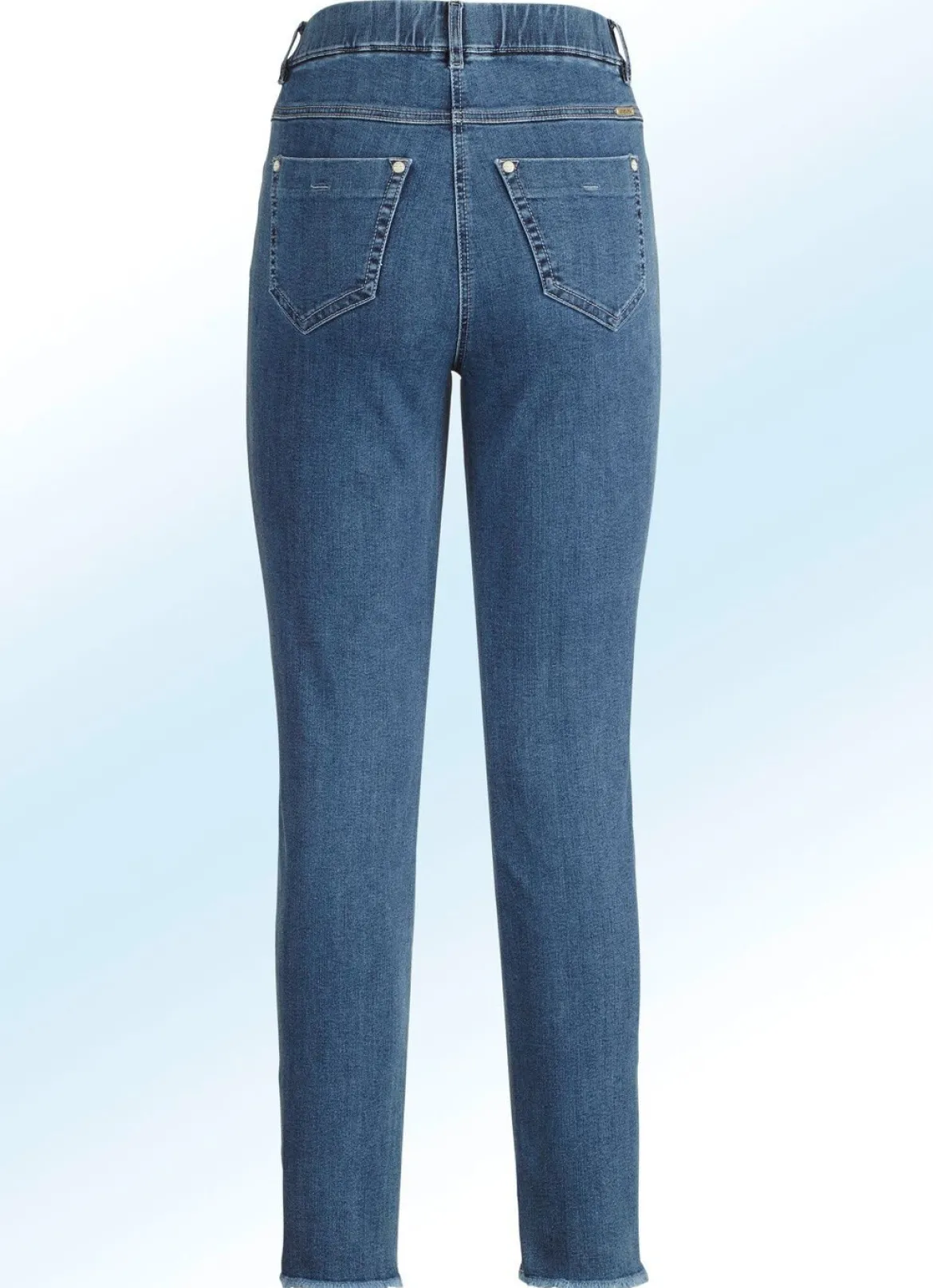 Magic-Jeans mit angesagtem Fransensaum