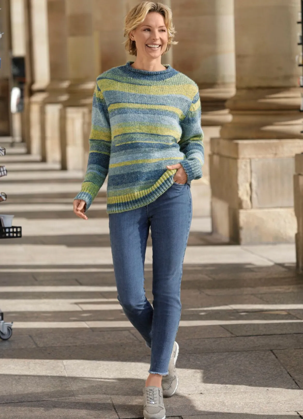 Magic-Jeans mit angesagtem Fransensaum