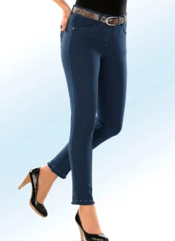 Magic-Jeans mit toller Nietenzier sowie angesagtem Fransensaum