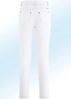 Magic-Jeans mit toller Nietenzier sowie angesagtem Fransensaum