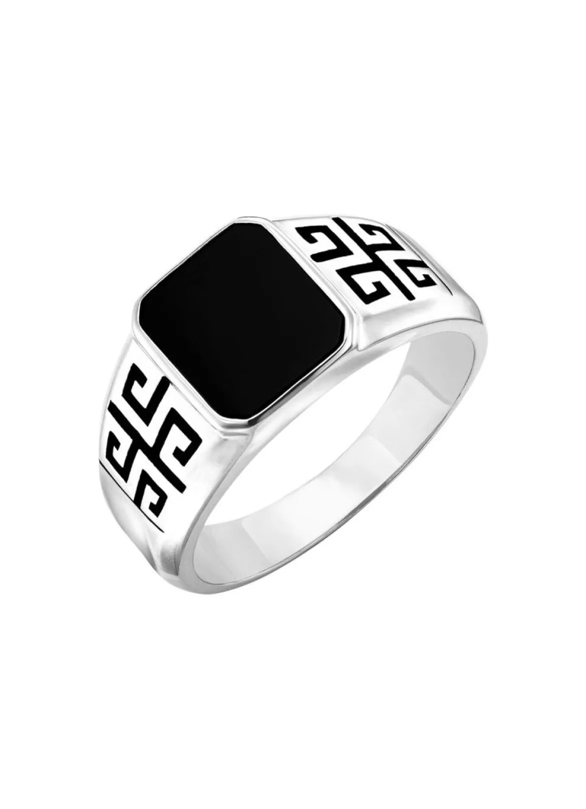 Markanter Herrenring mit schwarzem Achat