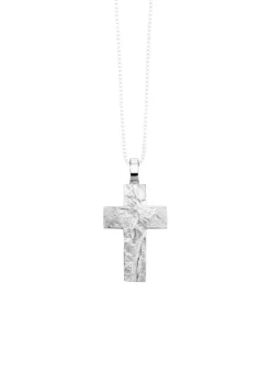 Markanter Kreuz-Anhänger mit gehämmerter Oberfläche