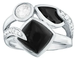 Massiver Damenring mit Onyx