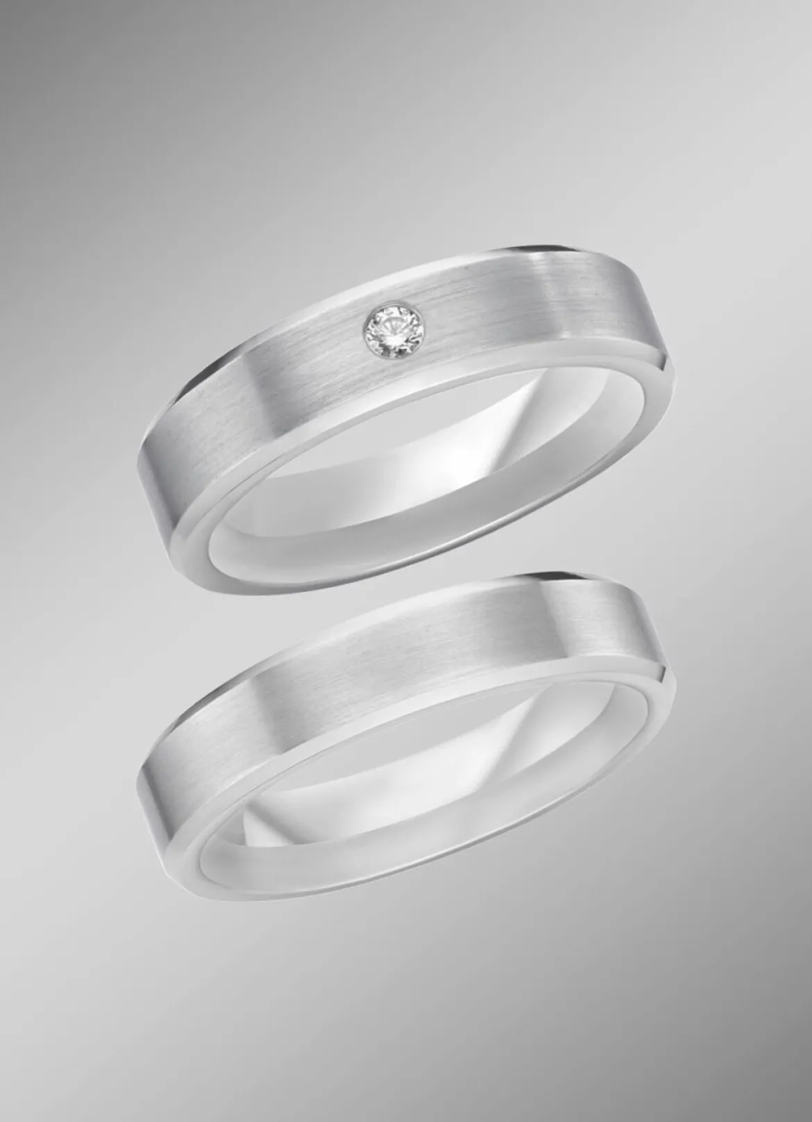 Mattierter Trauring in Silber 925/- fein