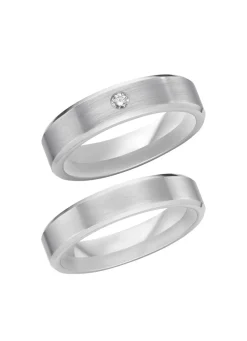 Mattierter Trauring in Silber 925/- fein