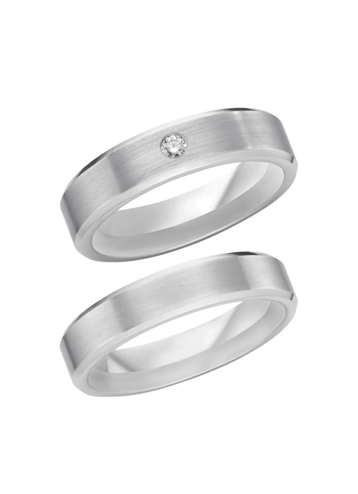 Mattierter Trauring in Silber 925/- fein