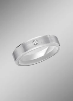 Mattierter Trauring in Silber 925/- fein