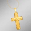 Mattierter und diamantierter Kreuz-Anhänger