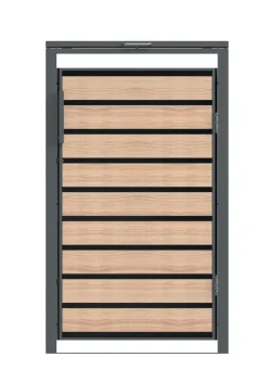 Mülltonnenbox „Lacina“, Türen in Holzoptik