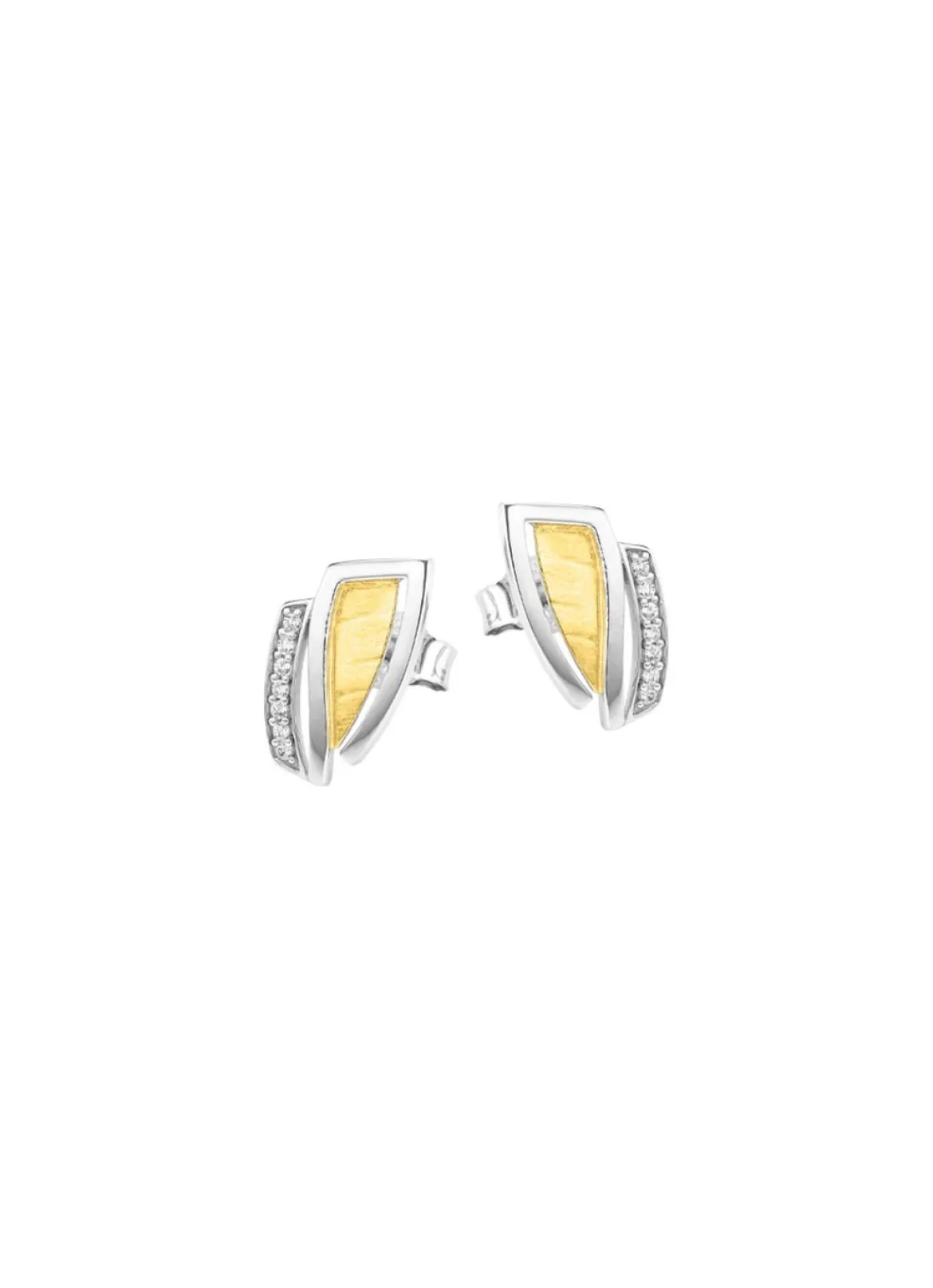 Moderne Ohrstecker in Bicolor mit Zirkonia