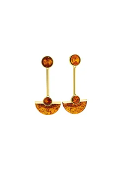 Moderne Ohrstecker mit Bernstein