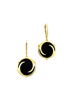 Moderne Ohrstecker mit Onyx