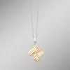 Modischer Knoten-Anhänger in Tricolor mit Ankerkette