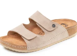 Mubb, bequeme Damen-Pantoletten, Weite H, mit Klettverschluss